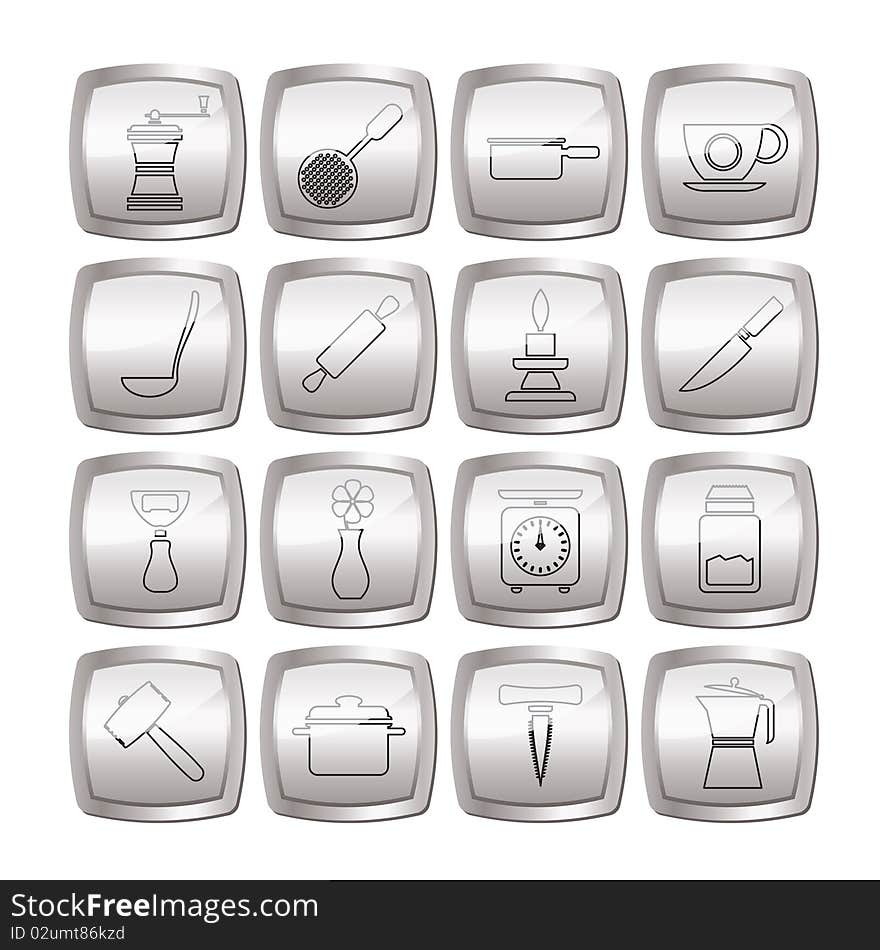 Kitchen And Household Tools Icons