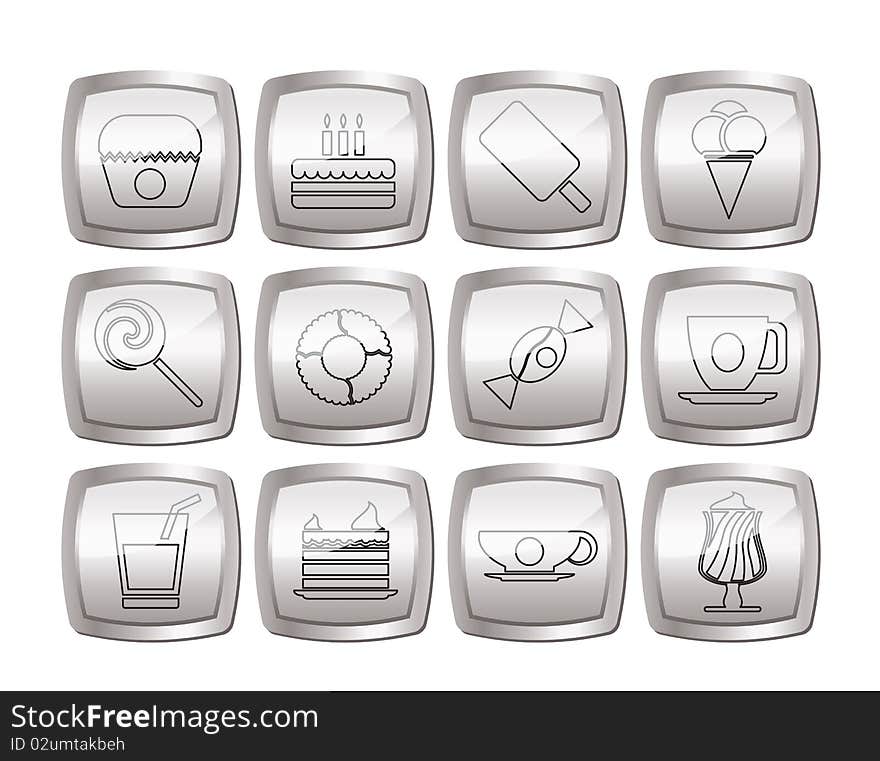 Sweet food and confectionery icons - icon set