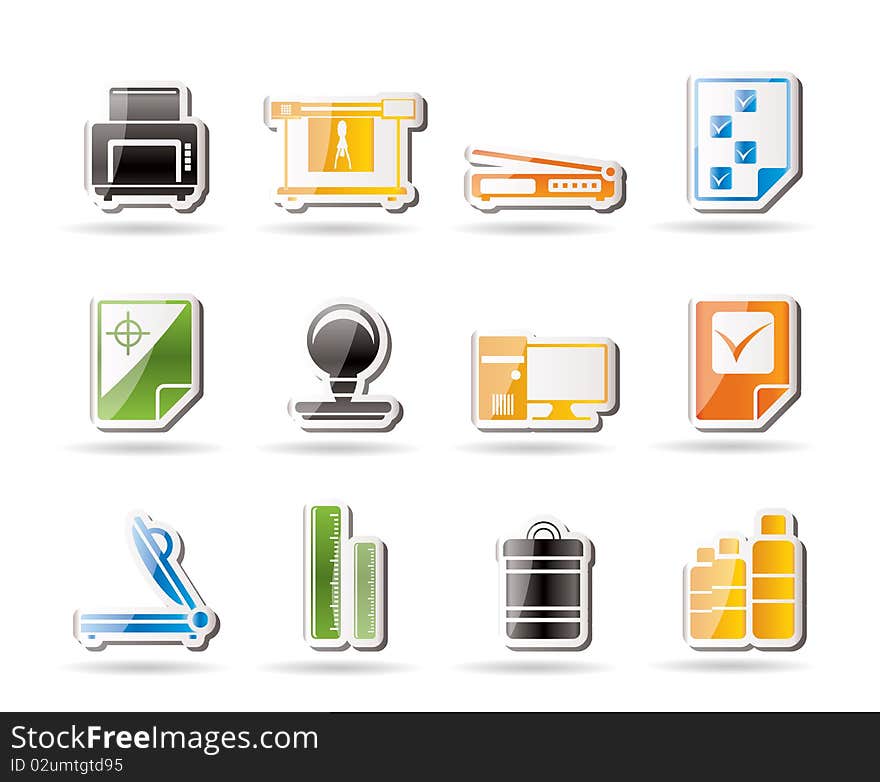 Print industry Icons - Vector icon set 2