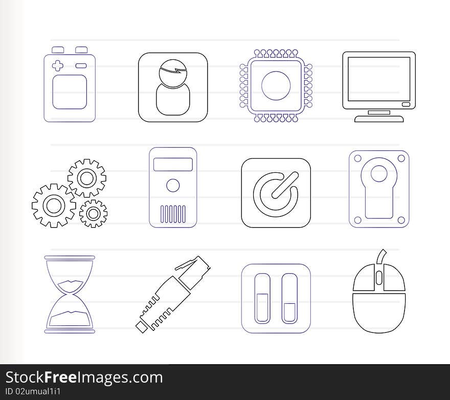 Computer and mobile phone elements icon - icon set