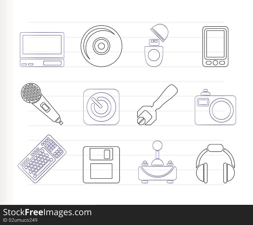 Computer and mobile phone Equipment Icons