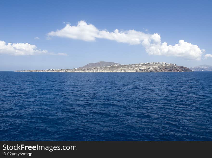 Gorgeous view of romantic Santorini's coast. Greece.