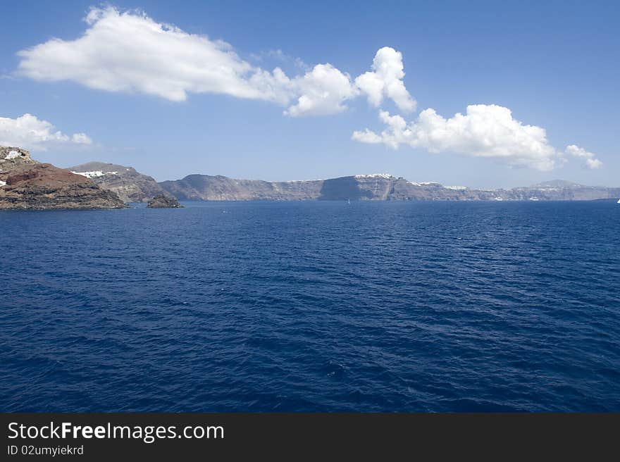 Gorgeous view of romantic Santorini's coast. Greece.