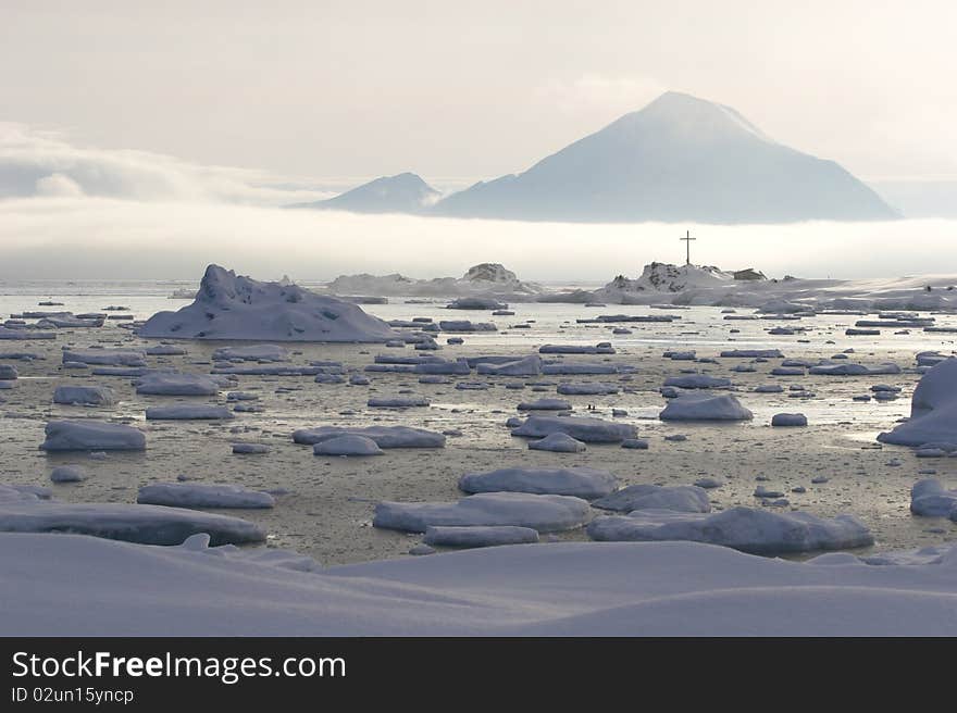 Arctic winter landscape - Spitsbergen, Svalbard. Arctic winter landscape - Spitsbergen, Svalbard