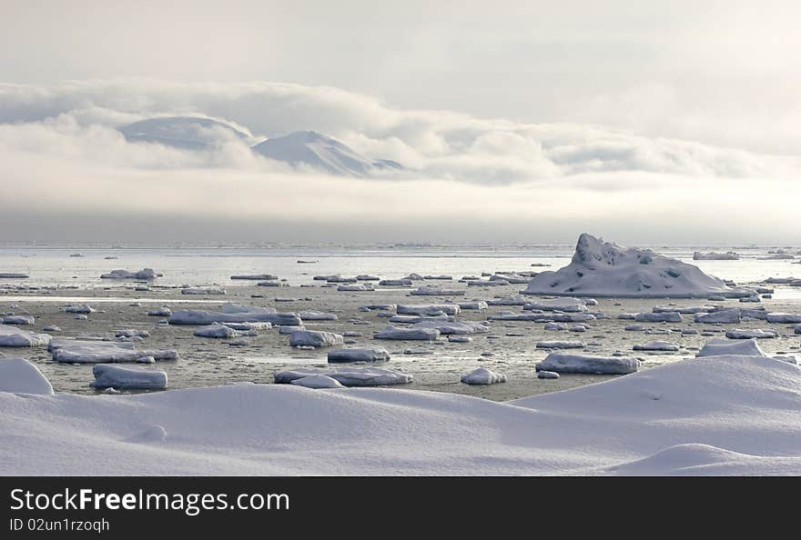 Arctic winter landscape - Spitsbergen, Svalbard. Arctic winter landscape - Spitsbergen, Svalbard