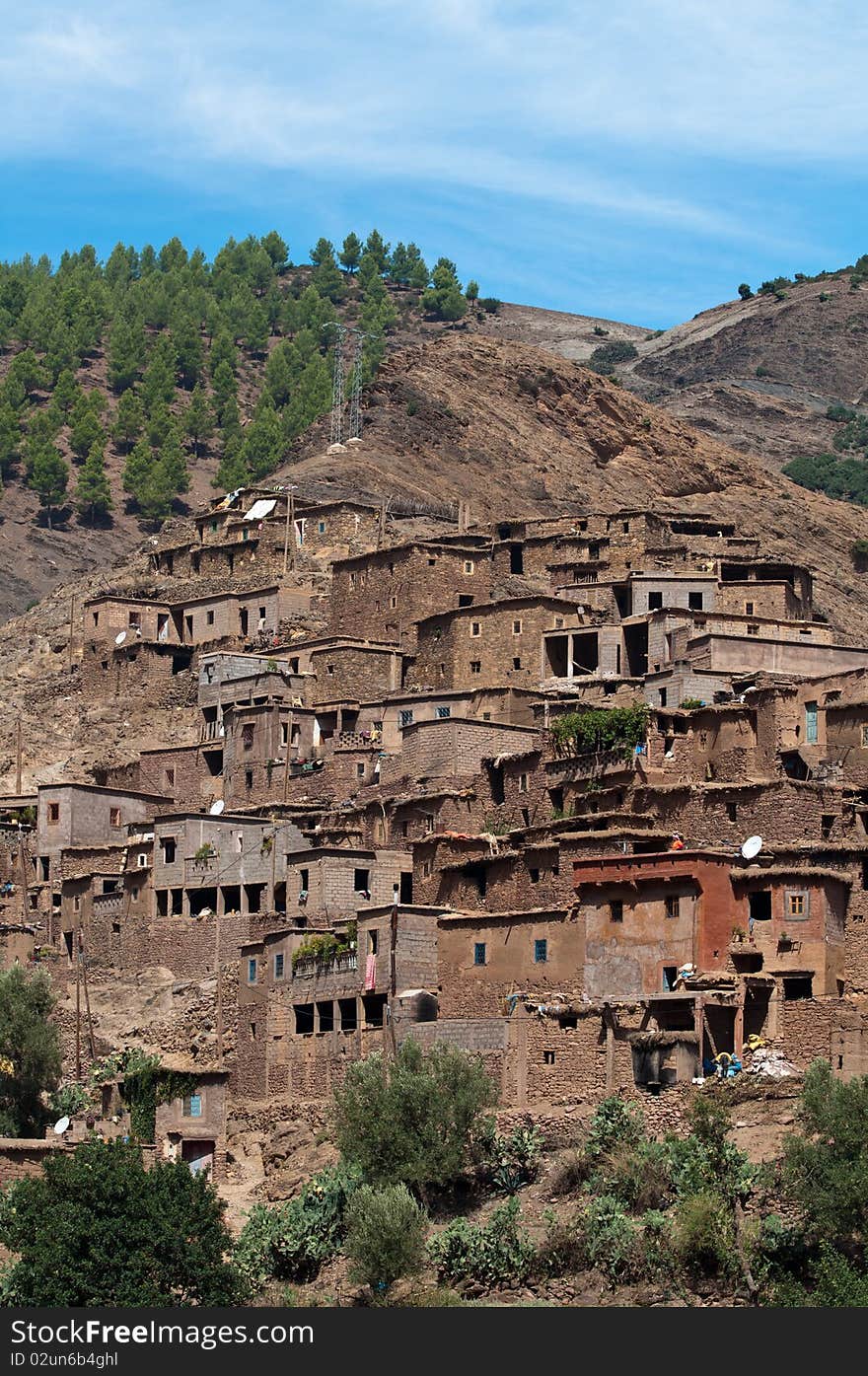 Village in the Atlas Mountains around Marrakech (morocco). Village in the Atlas Mountains around Marrakech (morocco)