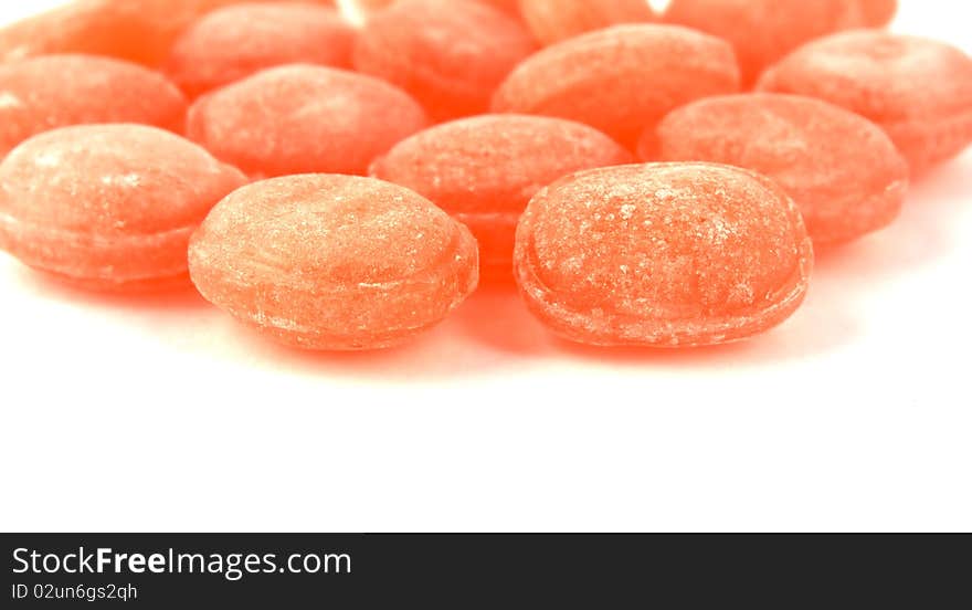 Fruit drops isolated on white