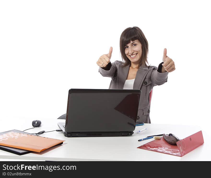 This photo shows a business women celebrating sucess. This photo shows a business women celebrating sucess.