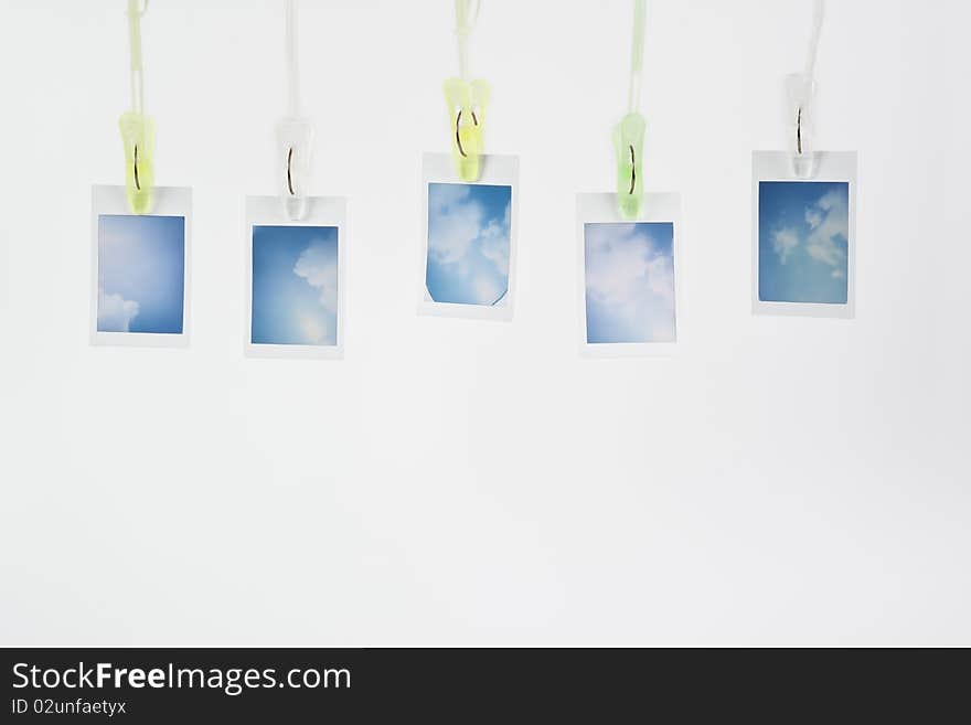 Sky frame on clothes pin white background