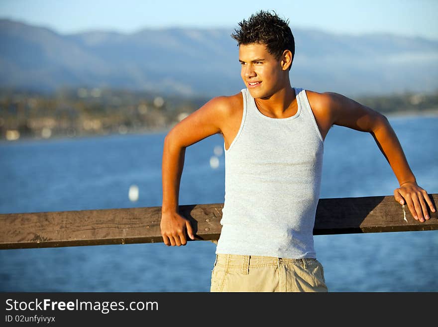 Man on pier