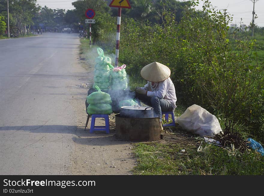 Selling Of Corn Cooked