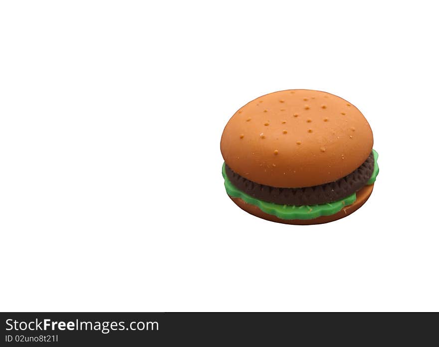 Hamburger made from an eraser.