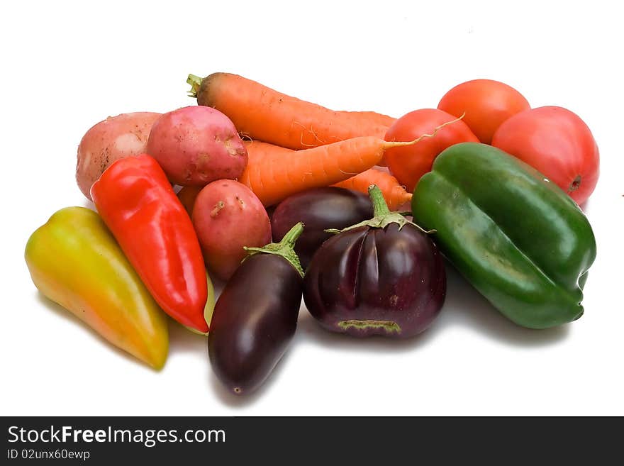 Set of vegetables isolated on white background. Set of vegetables isolated on white background