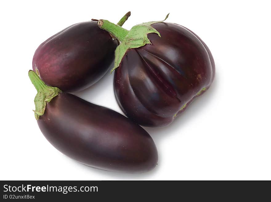 Isolated aubergine on white background