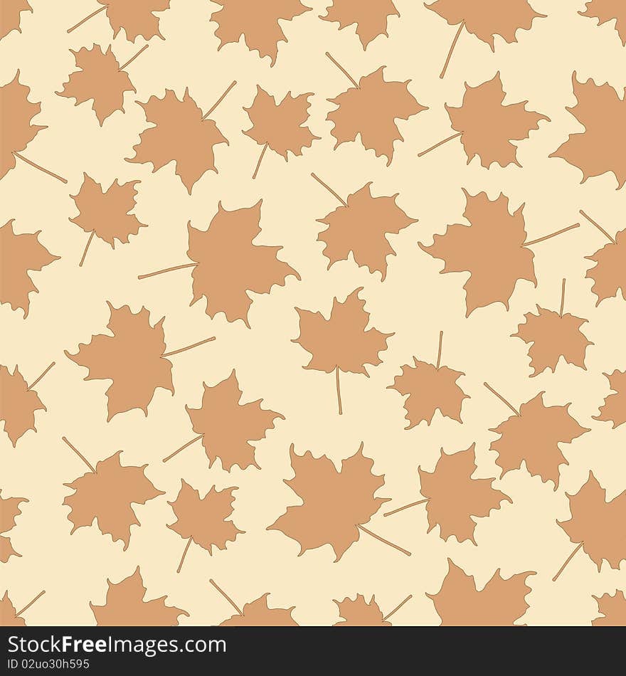 Seamless pattern with leafs, clip art illustration