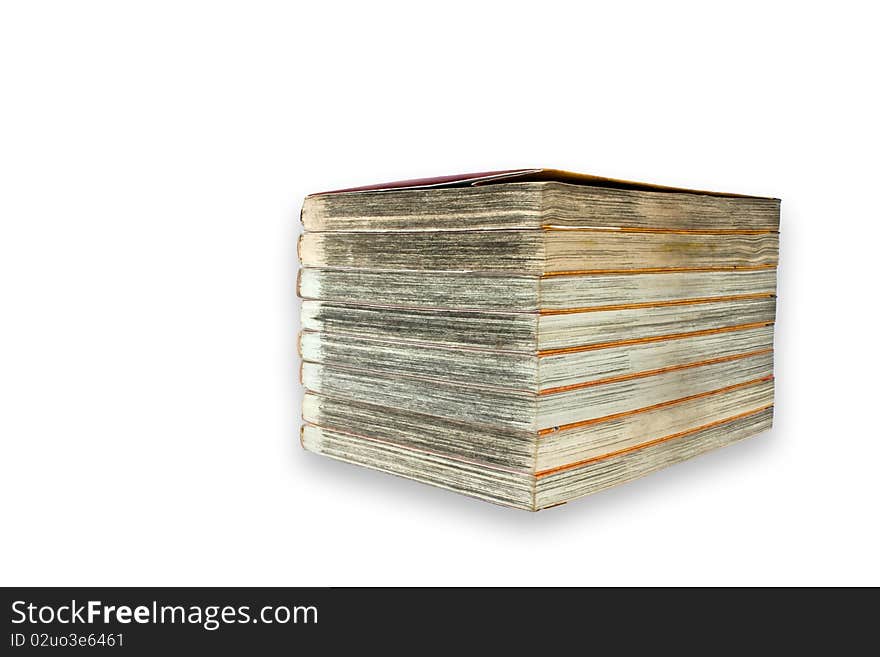 The ancient books isolate on a white background