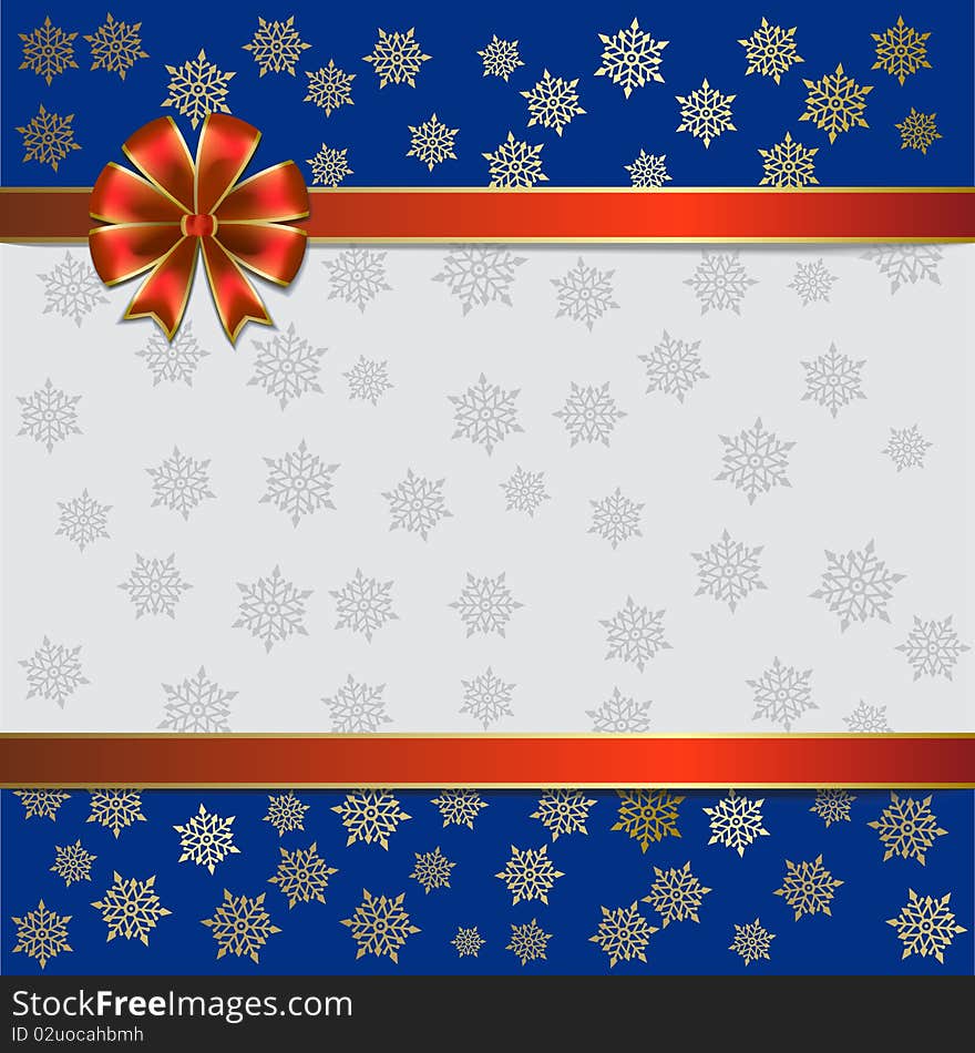 Christmas illustration on a snowflakes background