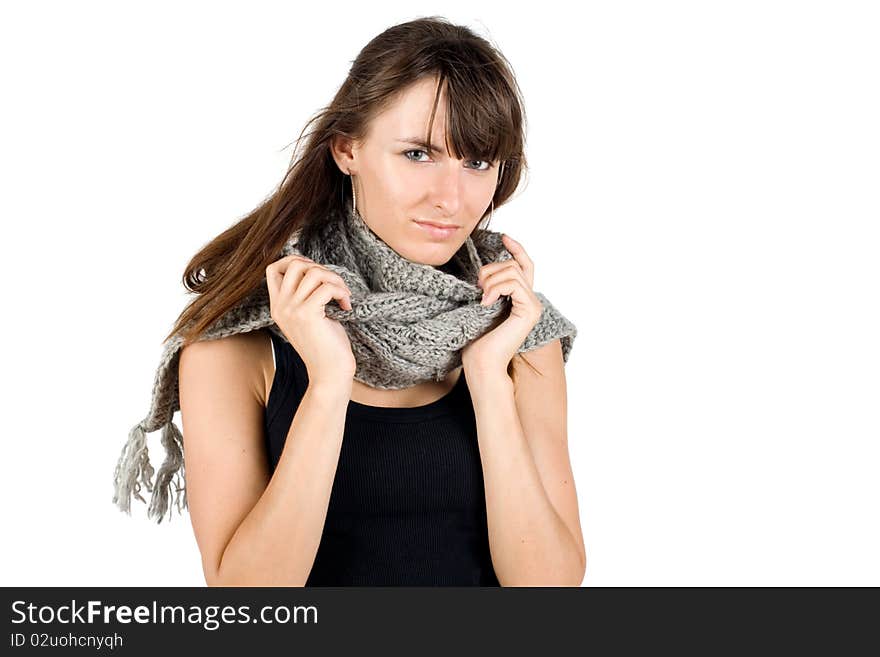 Fashion model posing in studio