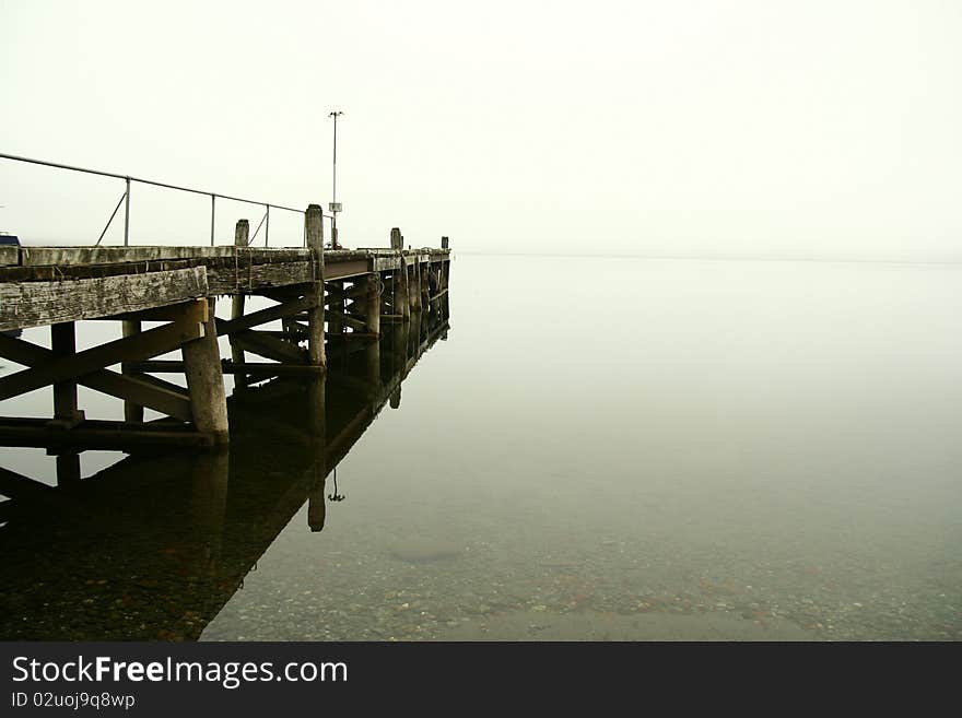 Heavy fog cover Lake Te Anau, New Zealand. Heavy fog cover Lake Te Anau, New Zealand