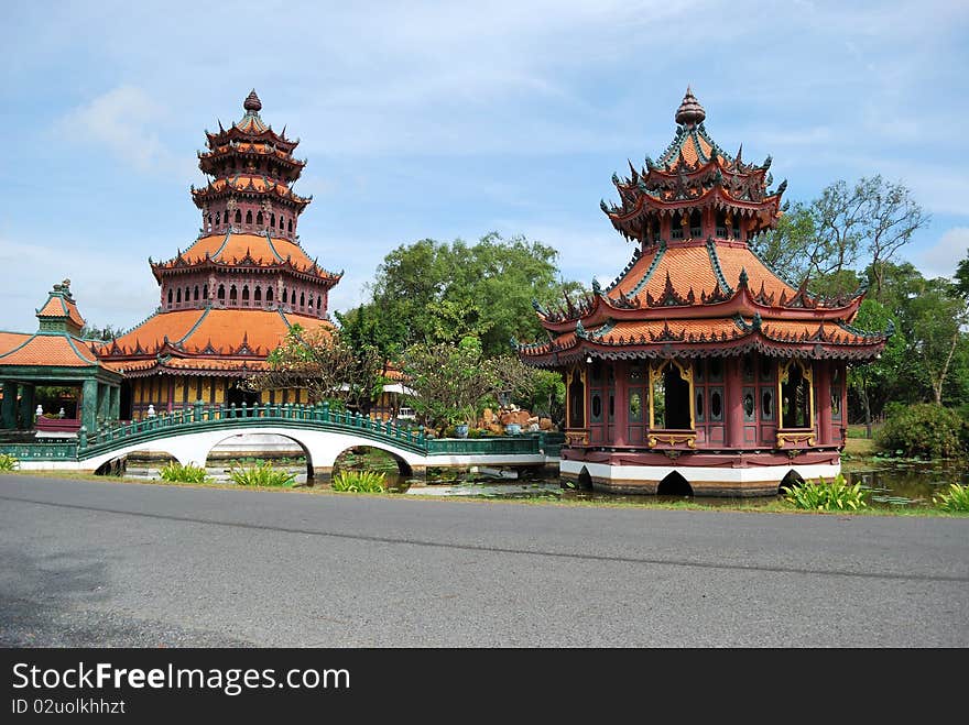 Chinese Pavilion In The Garden.