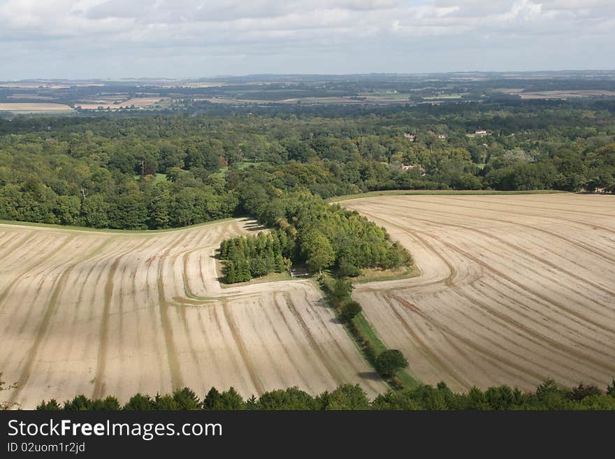 Image showing farmland and forest in the english county of Berkshire. Image showing farmland and forest in the english county of Berkshire