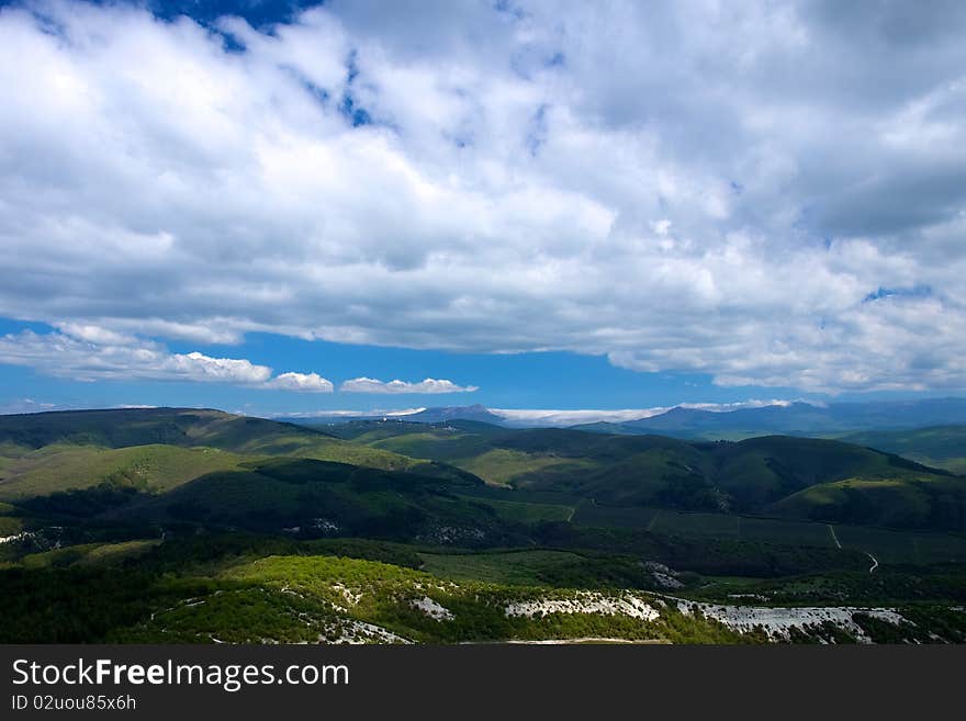 View of the Crimean mountains