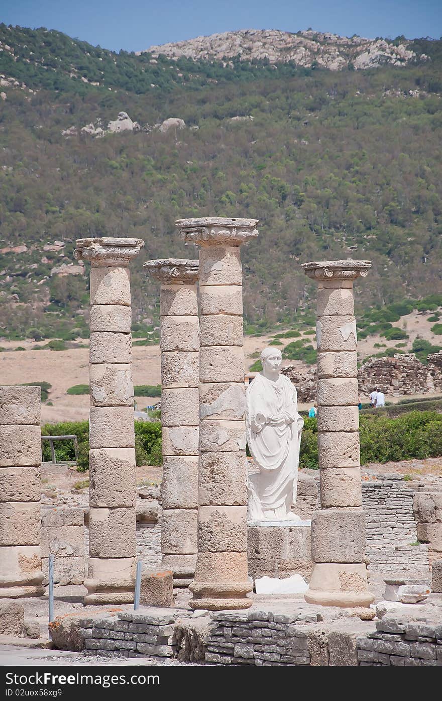 Ruins Roman of Baelo Claudia in Bolonia beach