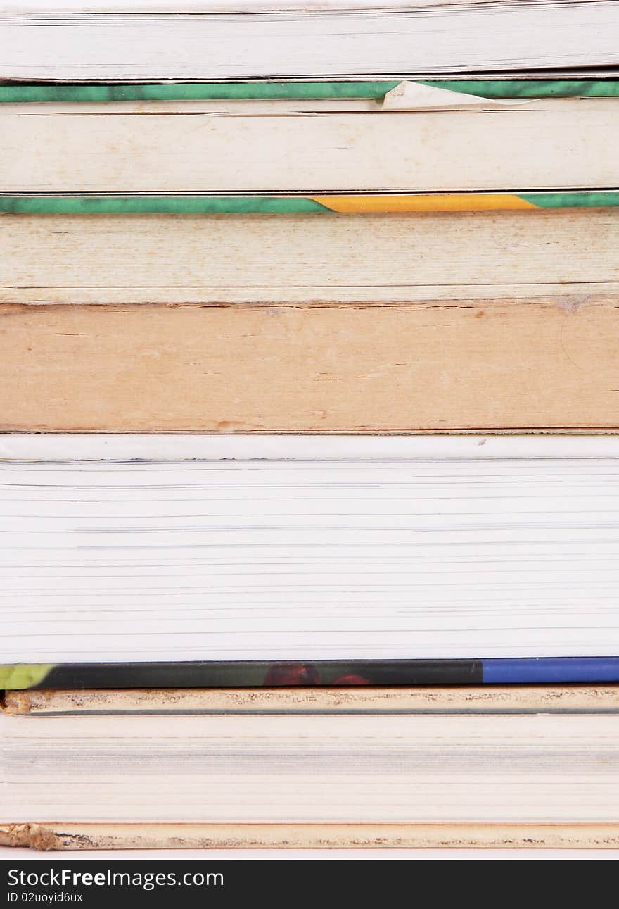 A stack of old books. Education background