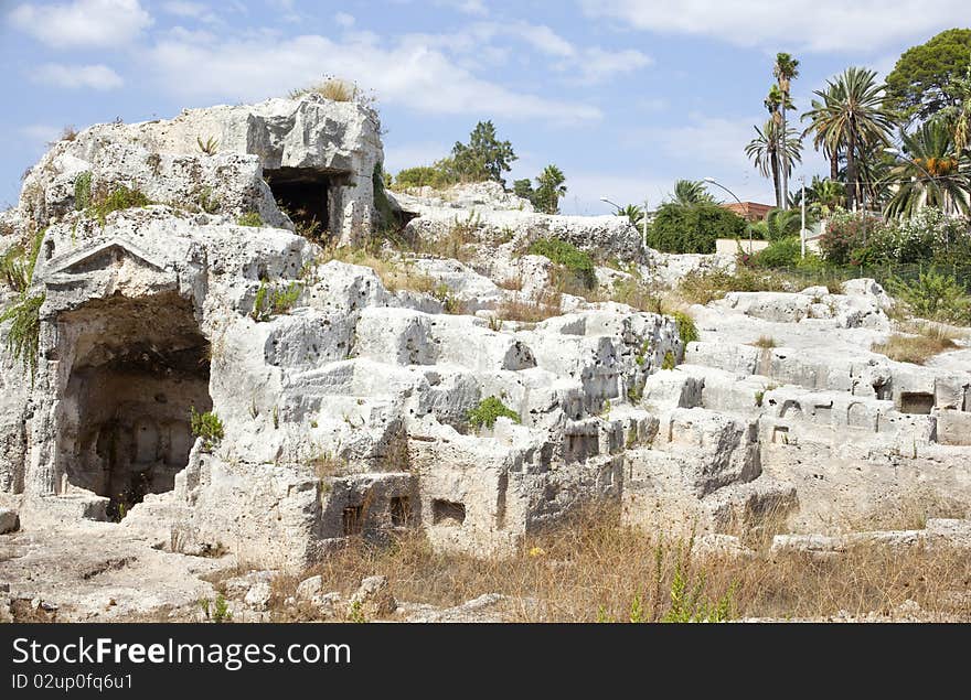 Roman columbarium in the Neapolis, Siracusa. Roman columbarium in the Neapolis, Siracusa