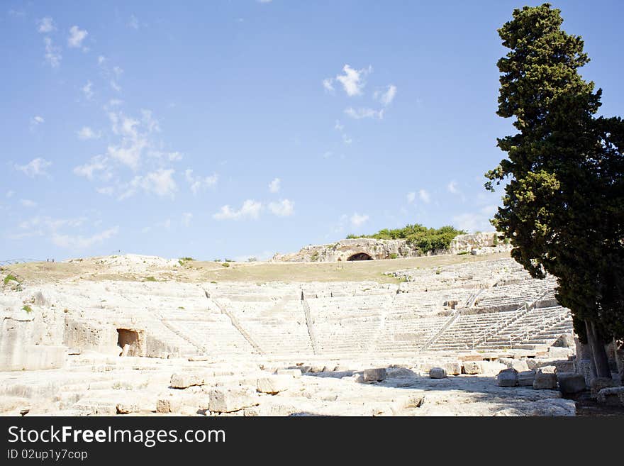 View of the Siracusa's Greek theatre