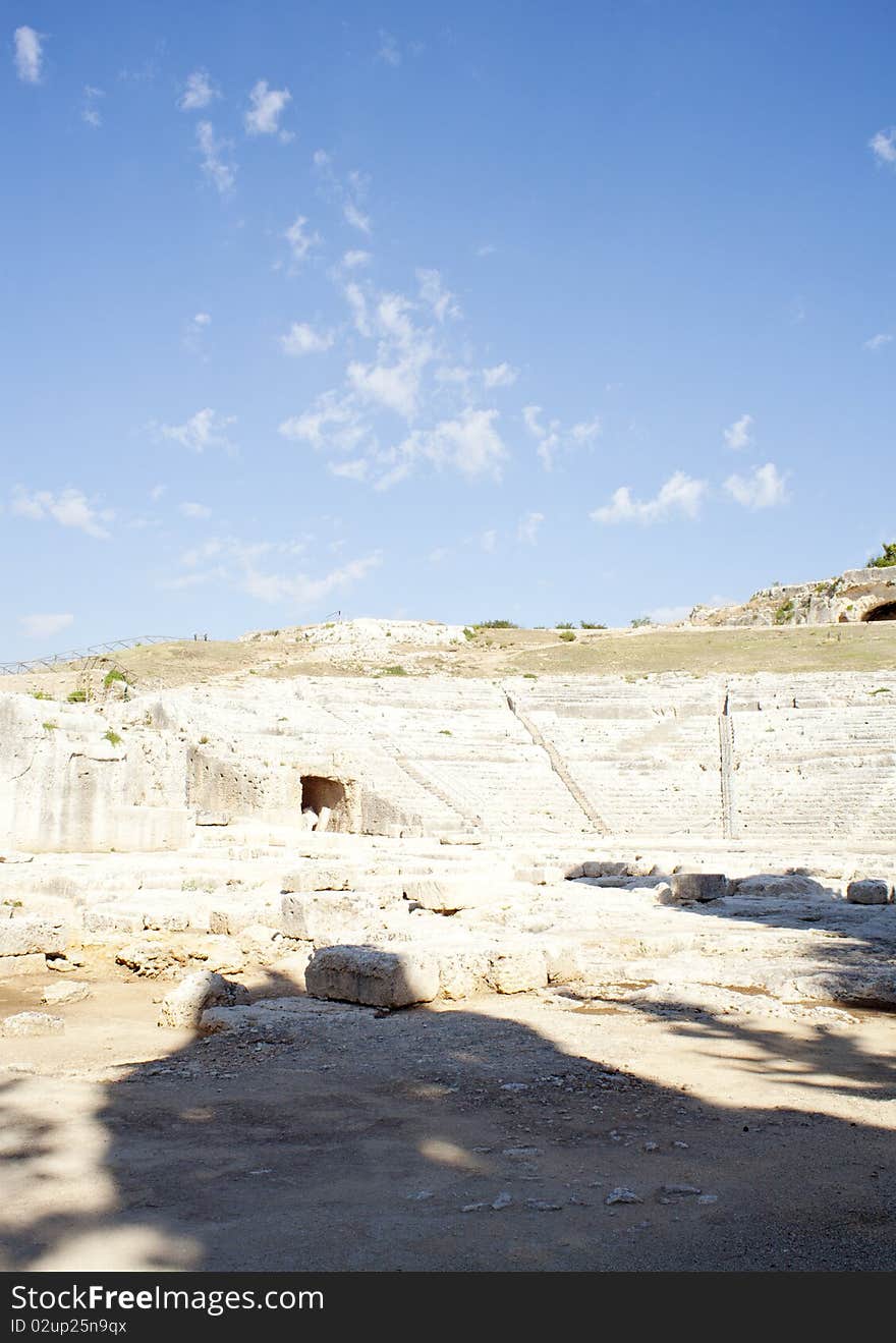 View of the Siracusa's Greek theatre