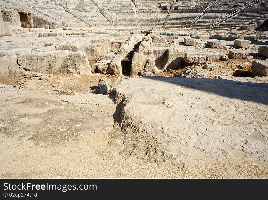 View of the Siracusa's Greek theatre