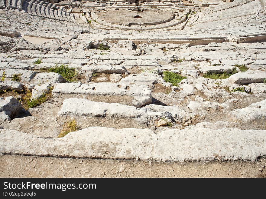 View of the Siracusa's Greek theatre