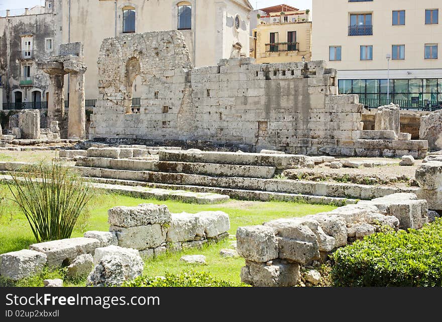 The Temple of Apollo in Siracusa. The Temple of Apollo in Siracusa