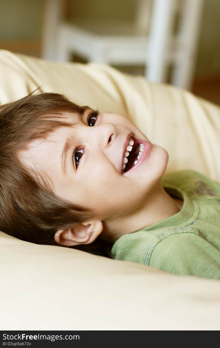 Portrait of happy laughing cute little boy. Portrait of happy laughing cute little boy