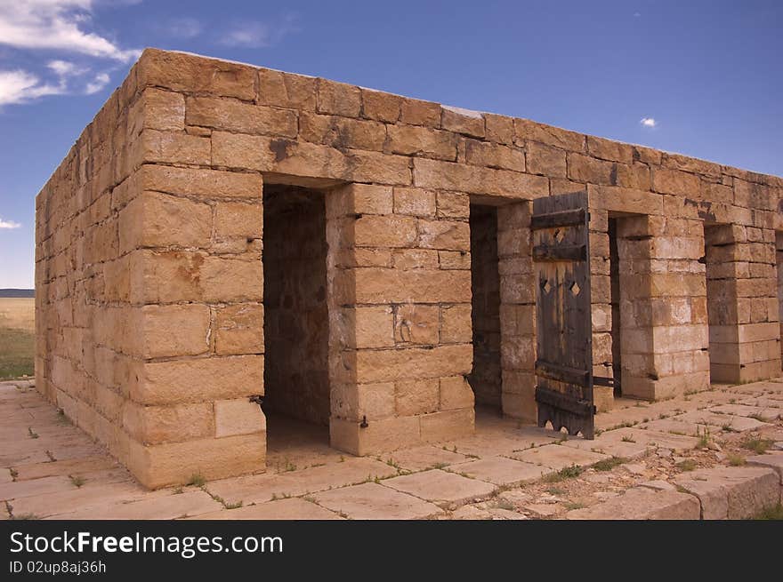 Cells from the old stockade at Fort Union National Historic Park in New Mexico