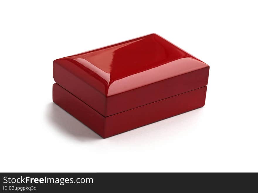 Red wooden box isolated on a white background. Red wooden box isolated on a white background