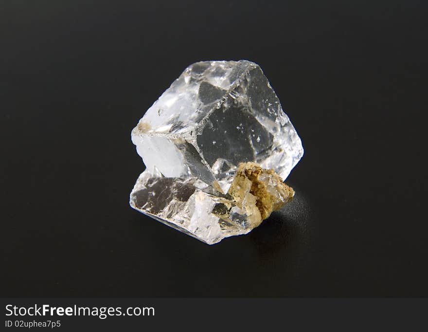 Large calcite crystals on a gray background