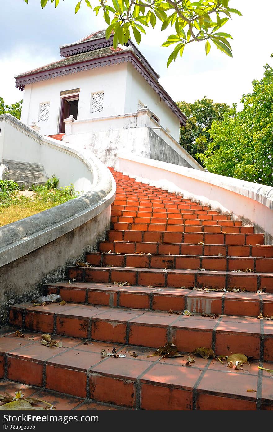 Walk Up The Temple In Nakhonsithammarat Thailand.