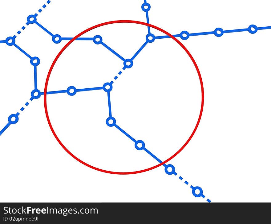 Three-dimensional model - the circuit of lines of the underground on a white background with a shadow. Three-dimensional model - the circuit of lines of the underground on a white background with a shadow.