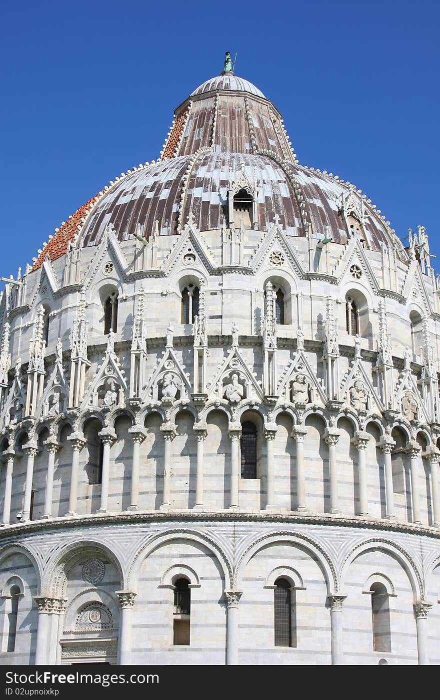 The Baptistry of St. John in Pisa, Tuscany, Italy. The Baptistry of St. John in Pisa, Tuscany, Italy