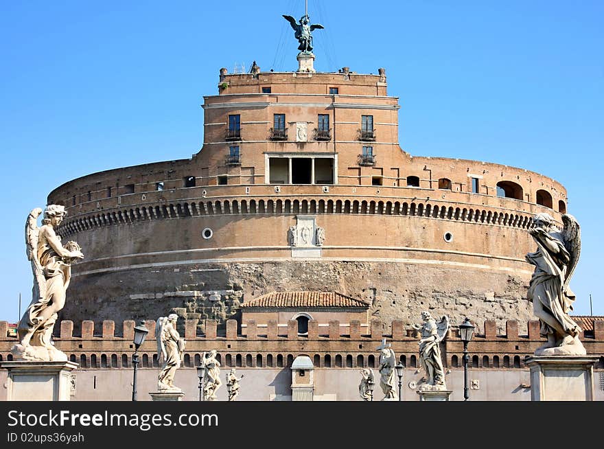 Details of Castel Sant' Angelo in Rome, Italy