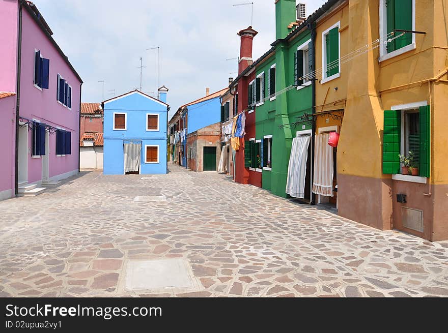 Burano Island In Venice