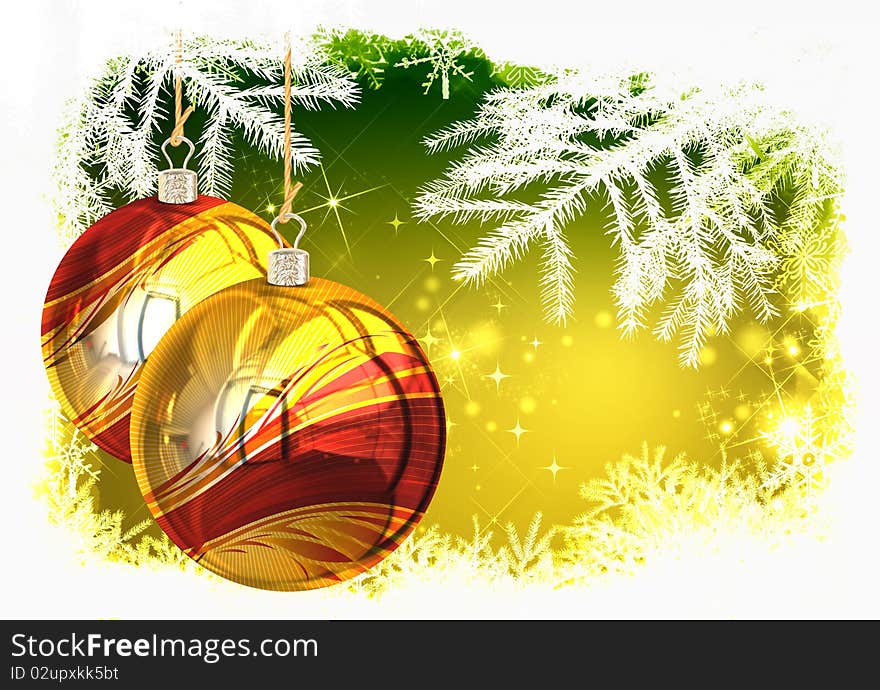 Illustration of Christmas balls Card. Illustration of Christmas balls Card