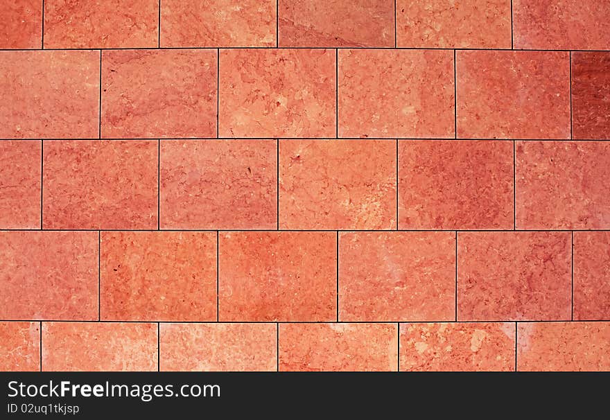 Wall with large red tiles. Wall with large red tiles