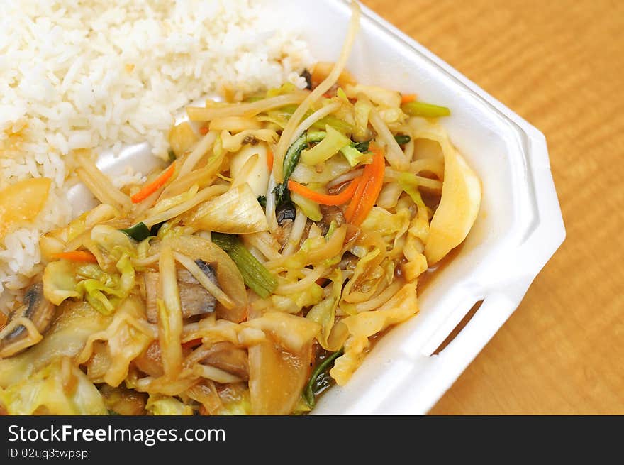 Asian style mixed vegetable set meal