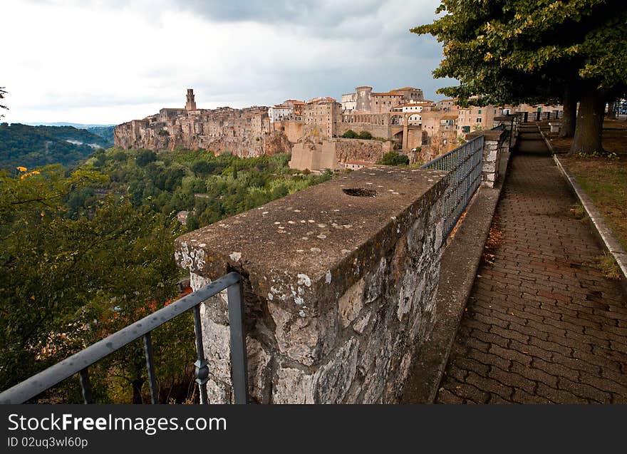 Pitigliano, rural village in Tuscany built on the rocks. Pitigliano, rural village in Tuscany built on the rocks