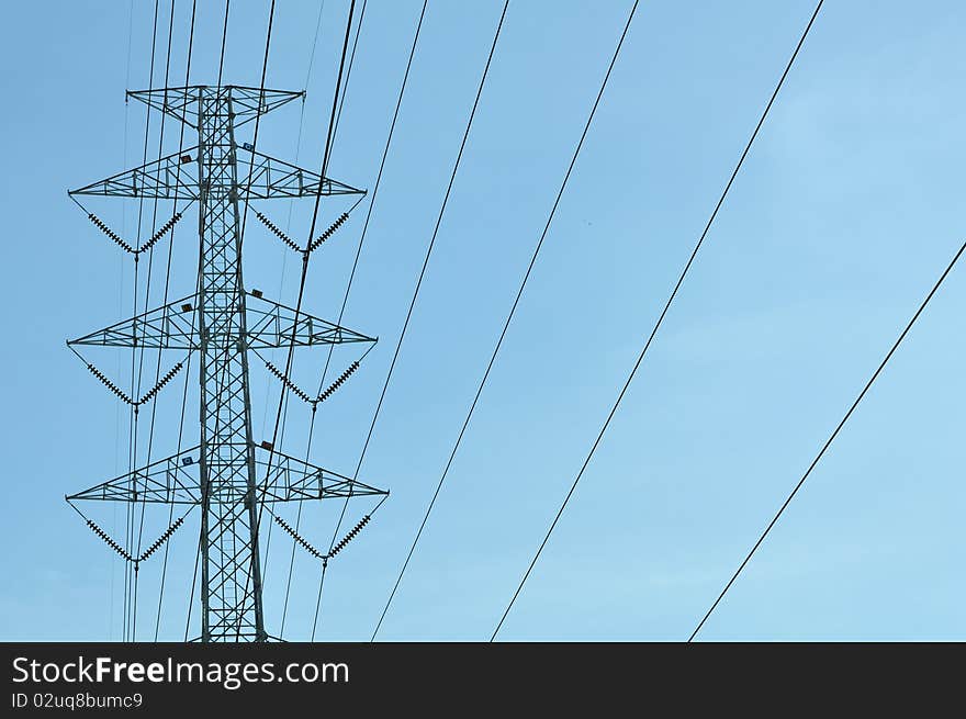 High voltage of electrical tower in Thailand