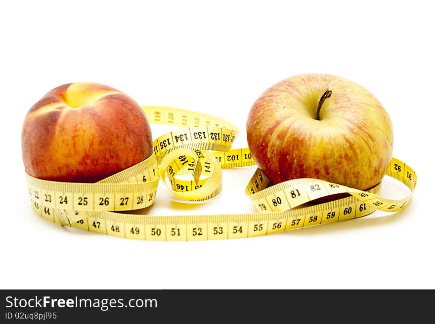 Apples with tape measure