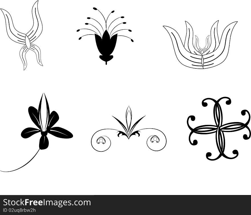 Six decorative ornament for design